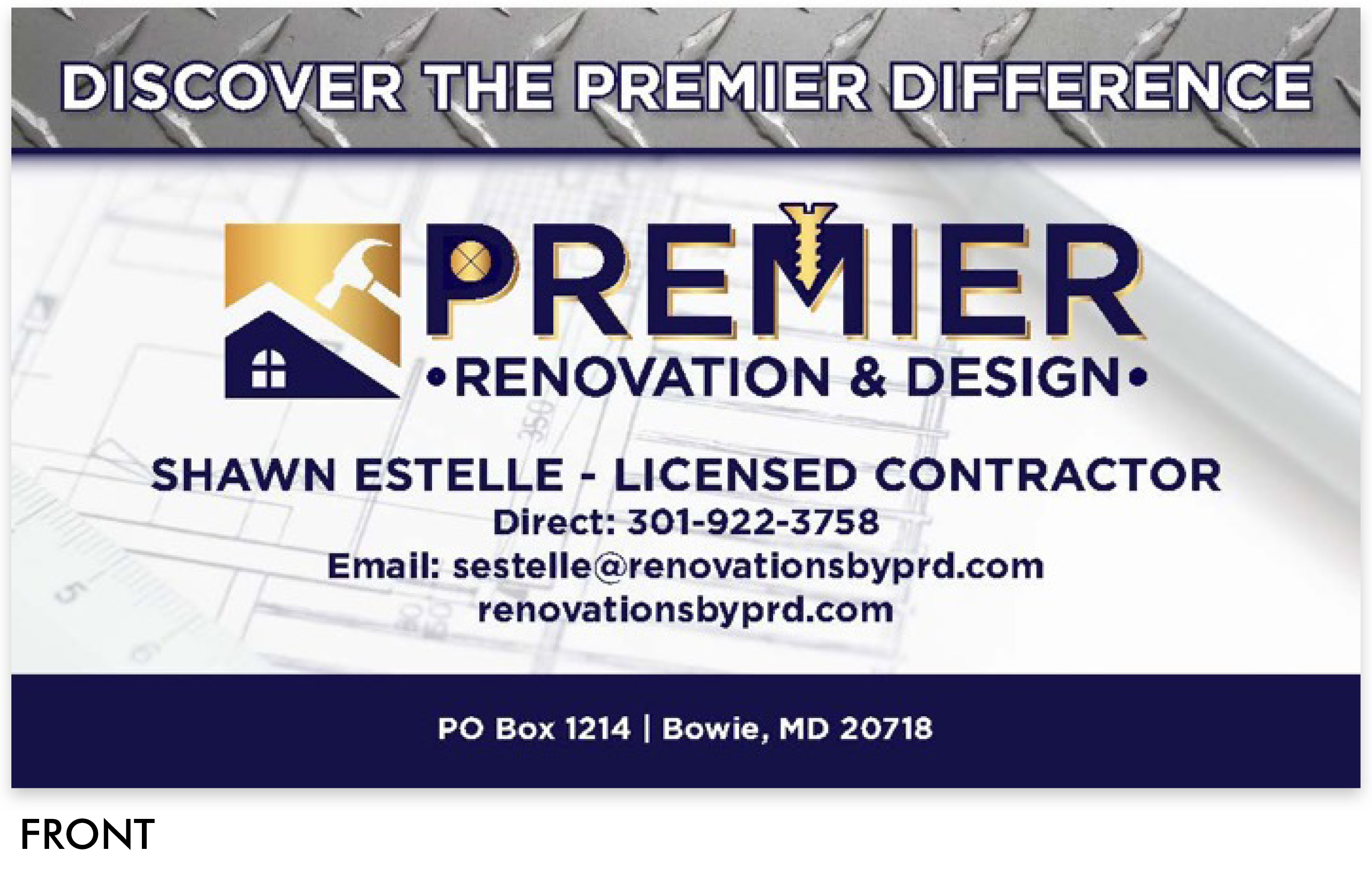Premier Renovation Design Business Card
